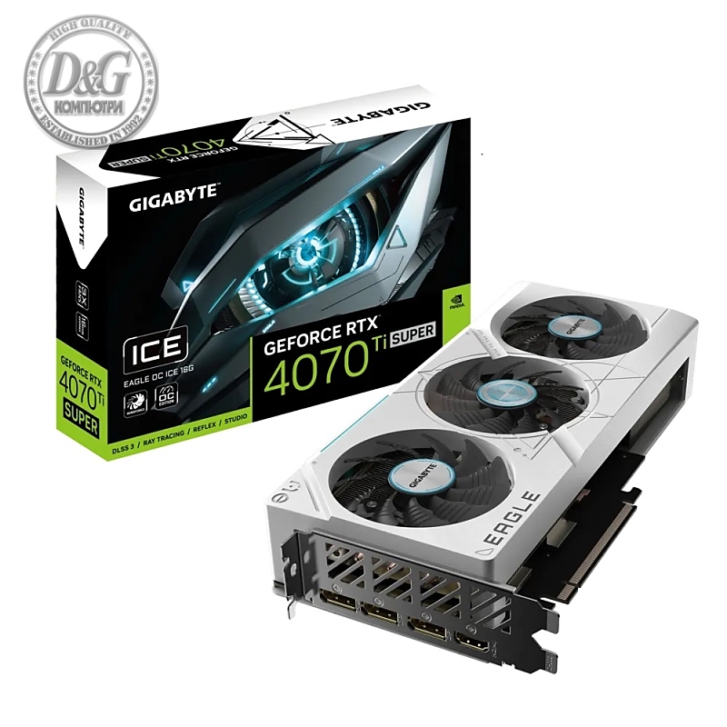 Видео карта GIGABYTE GeForce RTX 4070 TI SUPER EAGLE OC ICE 16GB GDDR6X